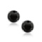 14k Wgold Round 4.00ct Black Onyx Stud Earrings