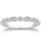 14k Wgold .13ct Diamond Vintage Look Milgrain Band