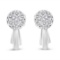 14k Gold Round .87ct Diamond Cluster Earrings