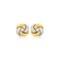 14k Two-tone Gold Square Love Knot Stud Earrings