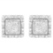 10k Gold Multi-cut .50ct Diamond Square Earrings