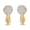 14k Gold .77ct Diamond Floral Cluster Earrings