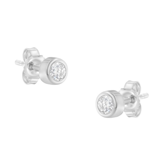 10k Gold .20ct Diamond Bezel-set Earrings