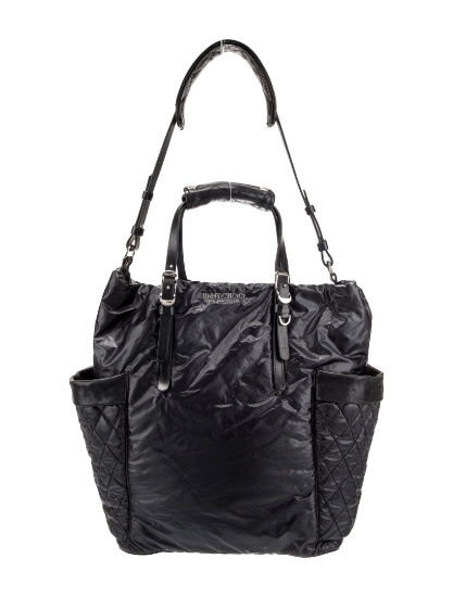 Jimmy Choo Nylon Silver-tone Hdw Top Hdl Bag