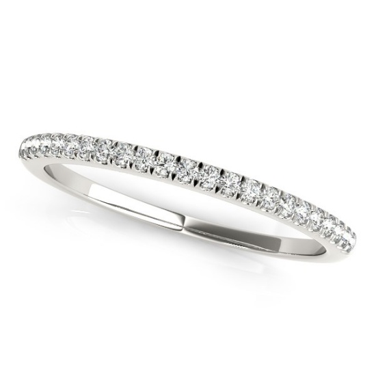 14k Wgold .12ct Diamond Pave Set Wedding Band