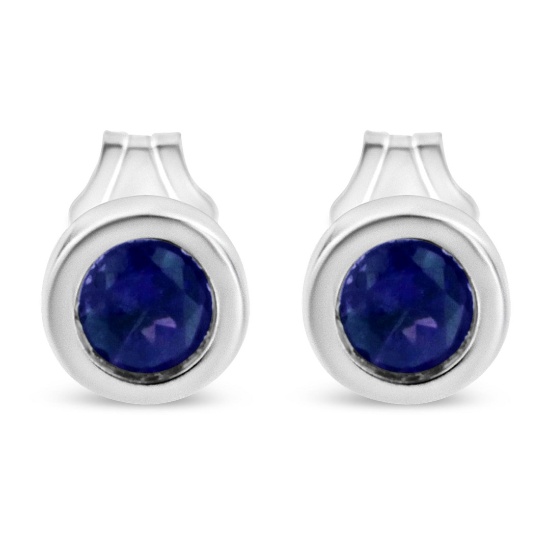 Majestic .45ct Blue Sapphire Stud Earrings