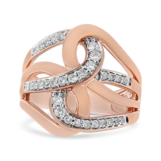 10k Gold .47ct Diamond Intertwined Loop Ring