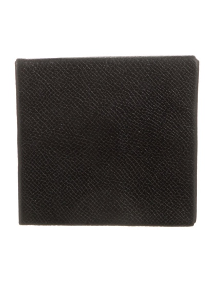 Hermã¨s Noir Epsom Leather Snap Bastia Coin Pouch