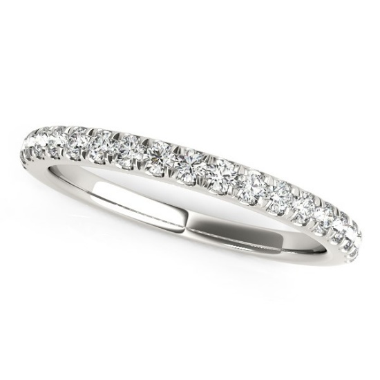 14k Wgold .24ct Diamond Pave Set Wedding Ring