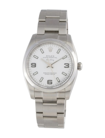 Rolex Air-king Ss White Dial Automatic Men's 36mm