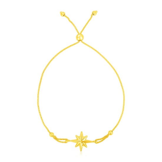 14k Gold Elegant Star Adjustable Bracelet