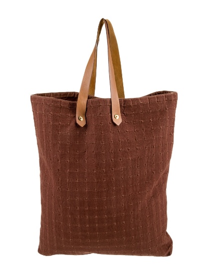 Hermes Brown Canvas Gold-tone Hardware Tote