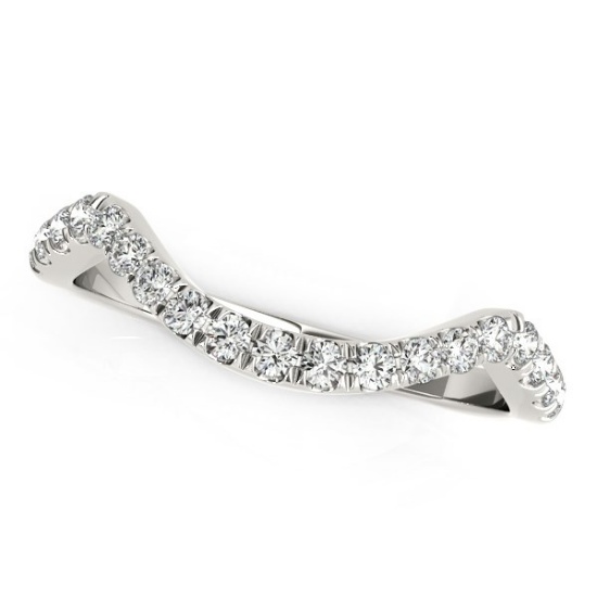 14k Wgold Round .18ct Diamond Curved Style Band