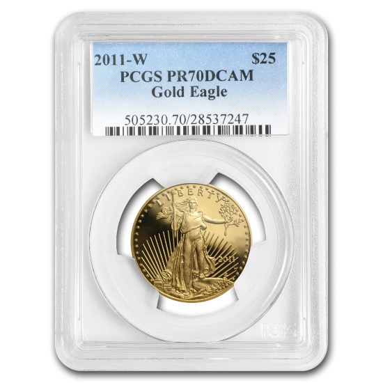 2011-w 1/2 Oz Proof American Gold Eagle Pr-70 Pcgs