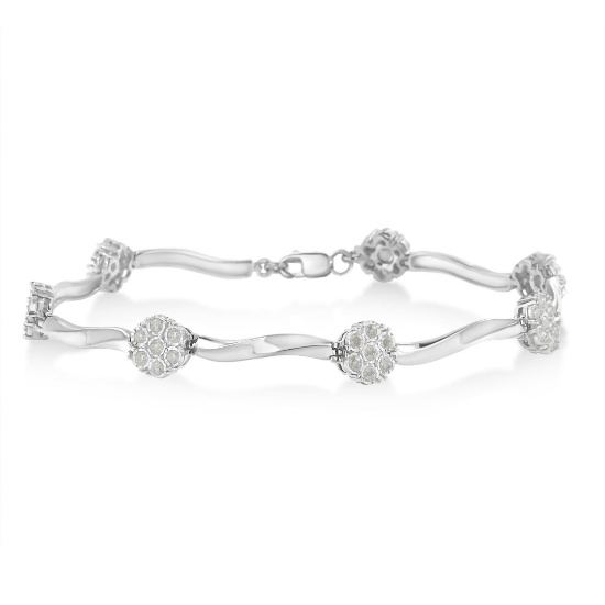 Elegant .25ct Diamond Twisted Bar Tennis Bracelet