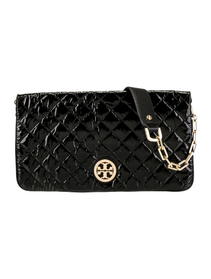 Tory Burch Black Lthr Gold-tone Hdw Flap Shldr Bag