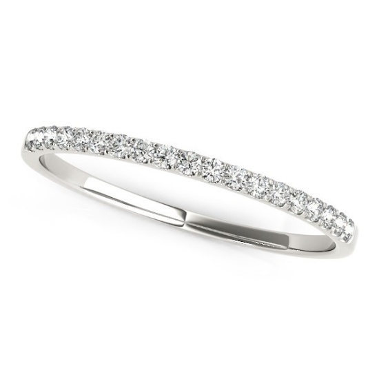 14k Wgold Round .12ct Diamond Pave Set Ring