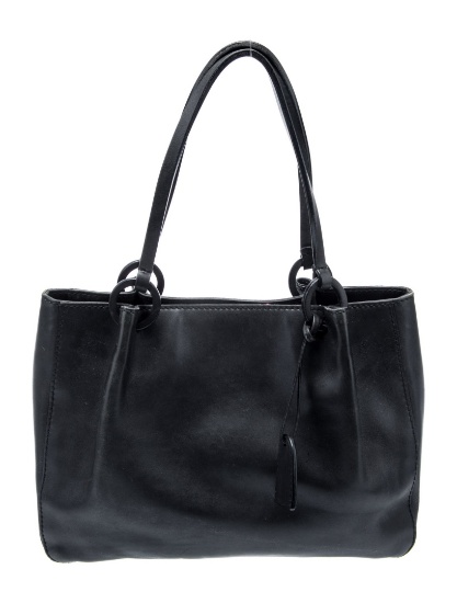 Gucci Black Leather Gg Canvas Snap Cls Shldr Bag