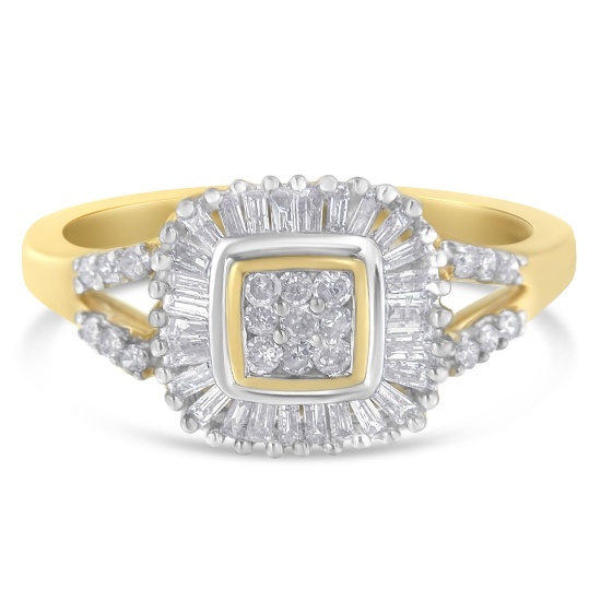 Exquisite 10k Gold .50ct Diamond Ballerina Ring