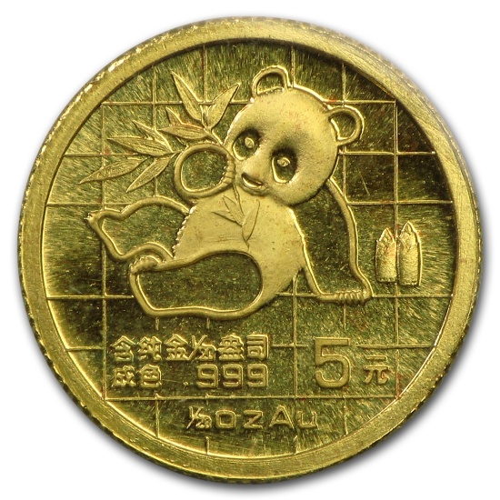 1989 China 1/20oz Gold Panda Small Date Bu Sealed