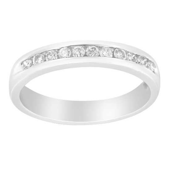 18k Wgold Round .25ct Diamond 11-stone Band