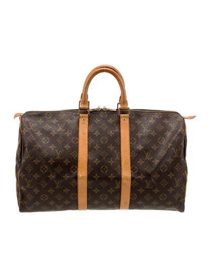 Louis Vuitton Mono Keepall 45 Brown Weekender Bag