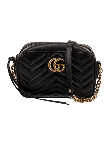 Gucci Leather Antiqued Chain-link Crossbody Bag