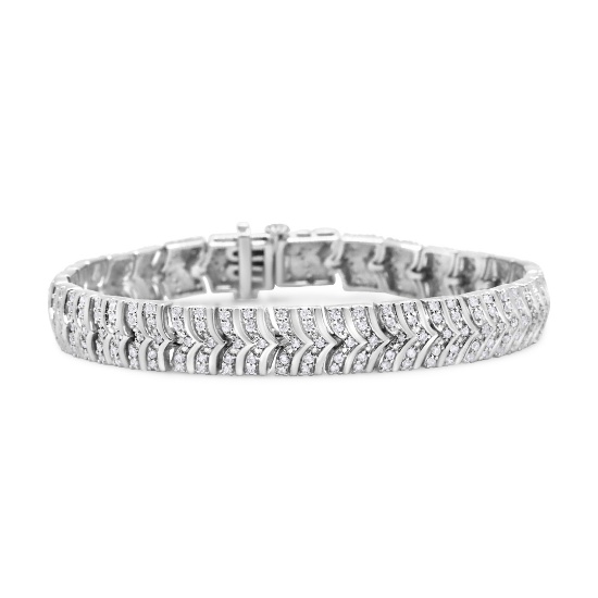 Round 3.00ct Diamond Chevron Link Bracelet