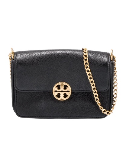 Tory Burch Blk Gold-tone Hdw Flap Crossbody Bag
