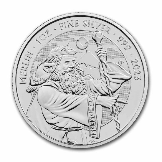 2023 Britain 1 Oz Silver Myths & Legends Merlin Bu