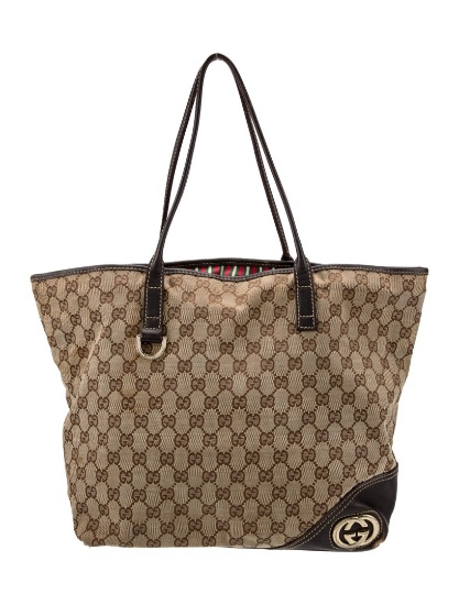 Gucci New Britt Medium Canvas Multitonal Hdw Tote