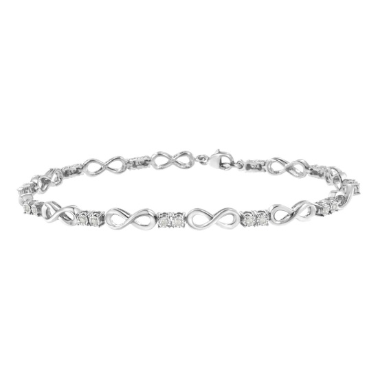 Glittering .25ct Diamond Infinity Link Bracelet