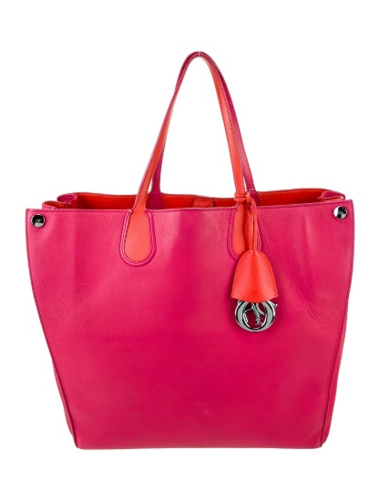 Christian Dior Dioraddict Pink Leather Snap Tote