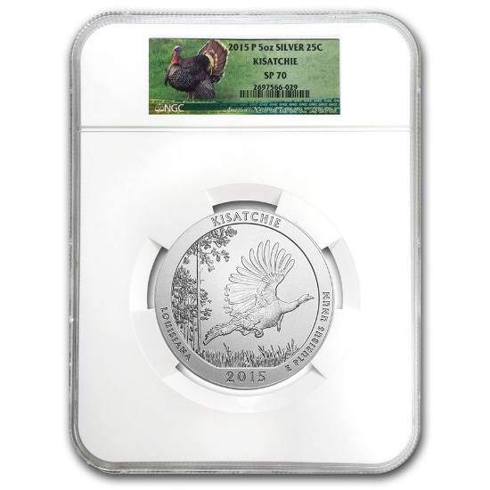 2015-p 5 Oz Silver Atb Kisatchie Sp-70 Ngc