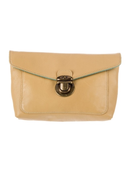 Marc Jacobs Yellow Lthr Antiqued Push-lock Clutch