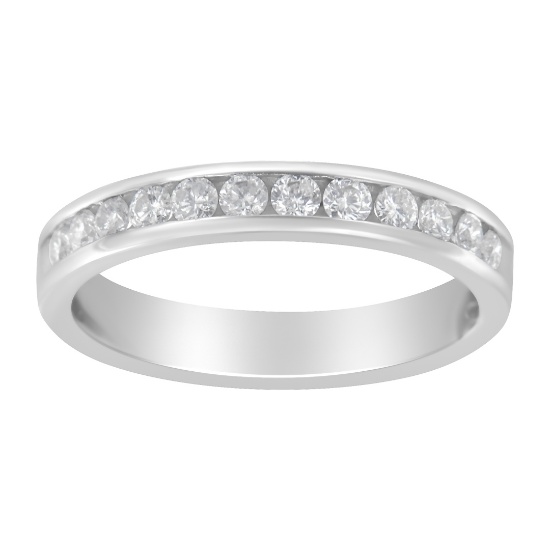 14k Gold Round .50ct Diamond Channel Ring