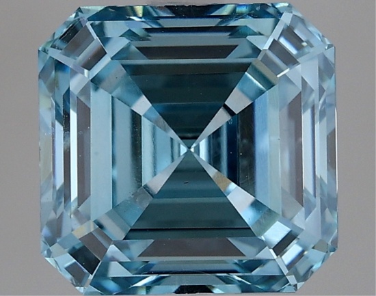 Fancy Blue Asscher Cut 3.01ct Vs1 Lab Diamond