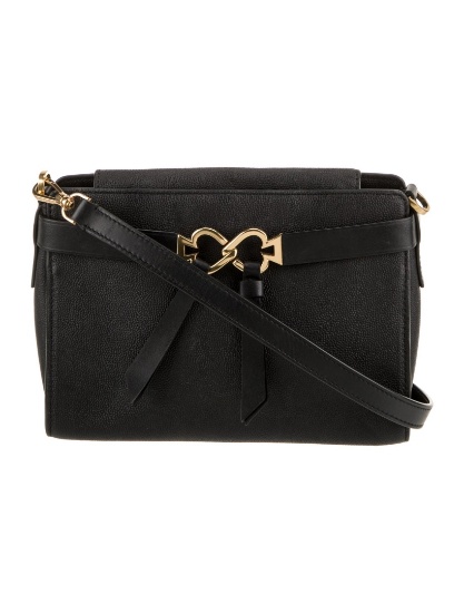 Kate Spade Black Leather Snap Cls Crossbody Bag