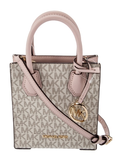 Michael Kors Pink Monogram Snap Cls Top Hdl Bag