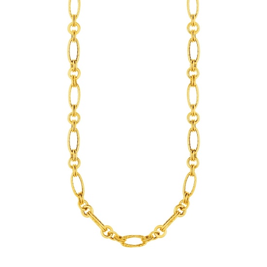 14k Gold Twisted And Polished Link Necklace