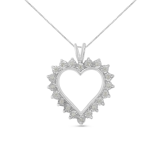 Dazzling .28ct Diamond Open Heart Necklace