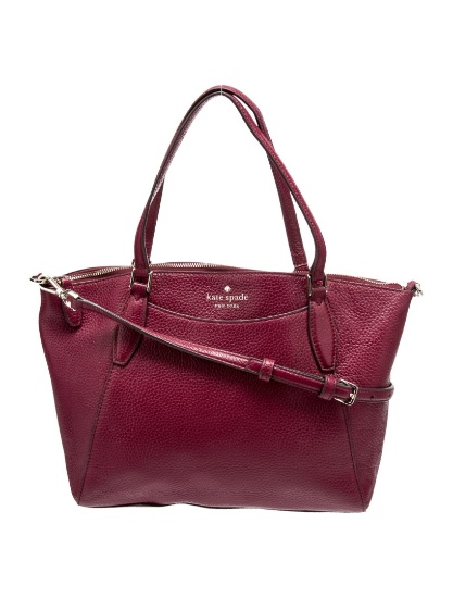 Kate Spade Burgundy Leather Zip Crossbody Bag