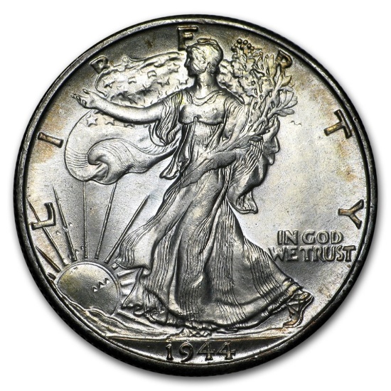 1944-d Walking Liberty Half Dollar Bu