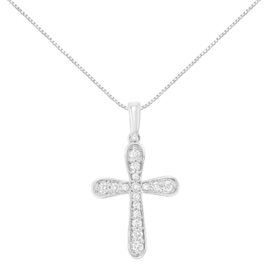 Timeless .24ct Diamond Inlaid Cross Necklace