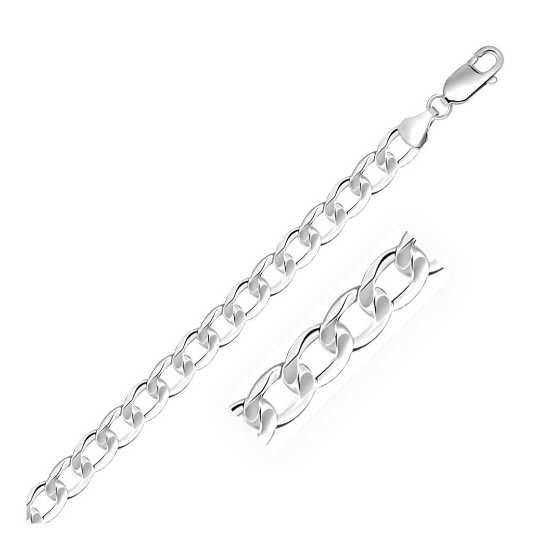 Sterling Silver High Polished Curb Chain 7.9mm