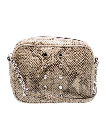 Michael Kors Grey Leather Studded Crossbody Bag