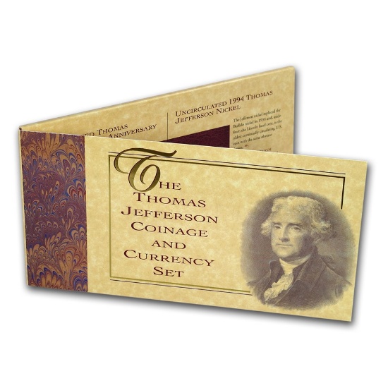 1993 Jefferson 250th Anniversary Coin & Currency