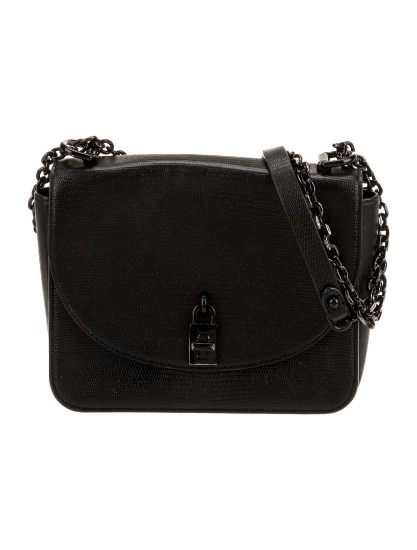 Rebecca Minkoff Black Leather Chain-link Shldr Bag