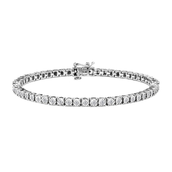 Round 1.00ct Diamond Bezel Tennis Bracelet