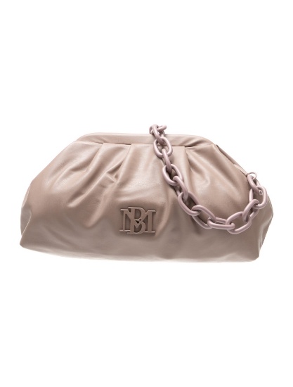 Badgley Mischka Neut Leather Chain-link Shldr Bag